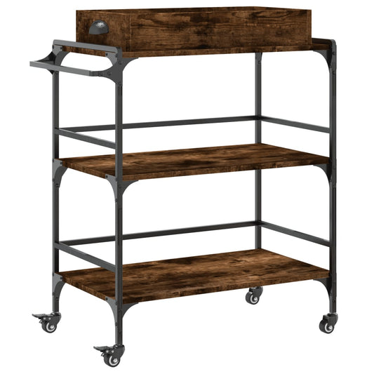 Kitchen Trolley Smoked Oak 81,5x41x92,5 cm Engineered Wood