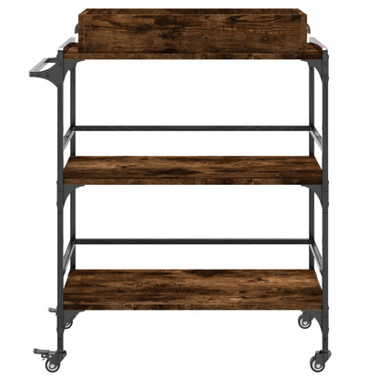 Kitchen Trolley Smoked Oak 81,5x41x92,5 cm Engineered Wood