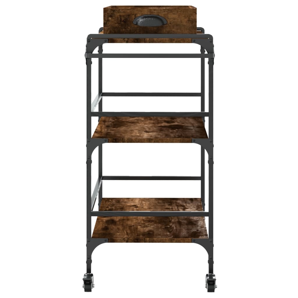 Kitchen Trolley Smoked Oak 81,5x41x92,5 cm Engineered Wood