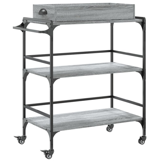 Kitchen Trolley Grey Sonoma 81,5x41x92,5 cm Engineered Wood