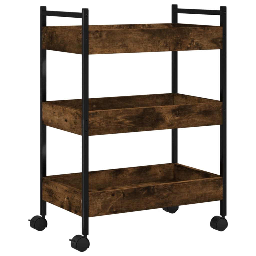 Kitchen Trolley Smoked Oak 50x30x70 cm Engineered Wood