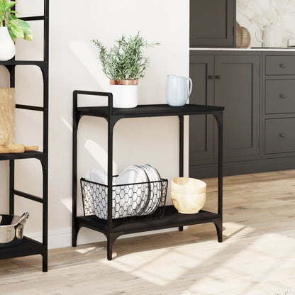 Kitchen Trolley Black 60.5x31x72.5 cm Engineered Wood