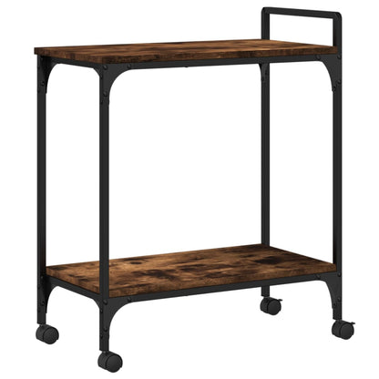 Kitchen Trolley Smoked Oak 60.5x31x72.5 cm Engineered Wood