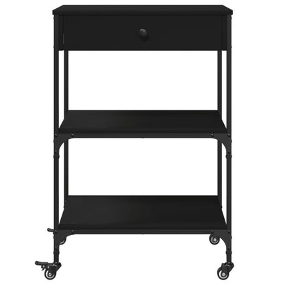 Kitchen Trolley Black 60x48x89.5 cm Engineered Wood