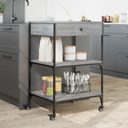 Kitchen Trolley Grey Sonoma 60x48x89,5 cm Engineered Wood