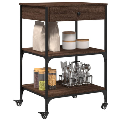 Kitchen Trolley Brown Oak 60x48x89,5 cm Engineered Wood