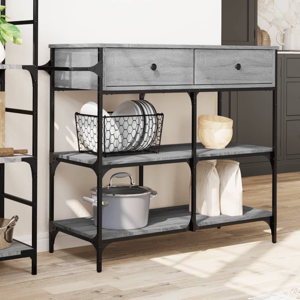 Kitchen Trolley Grey Sonoma 105x42x95 cm Engineered Wood