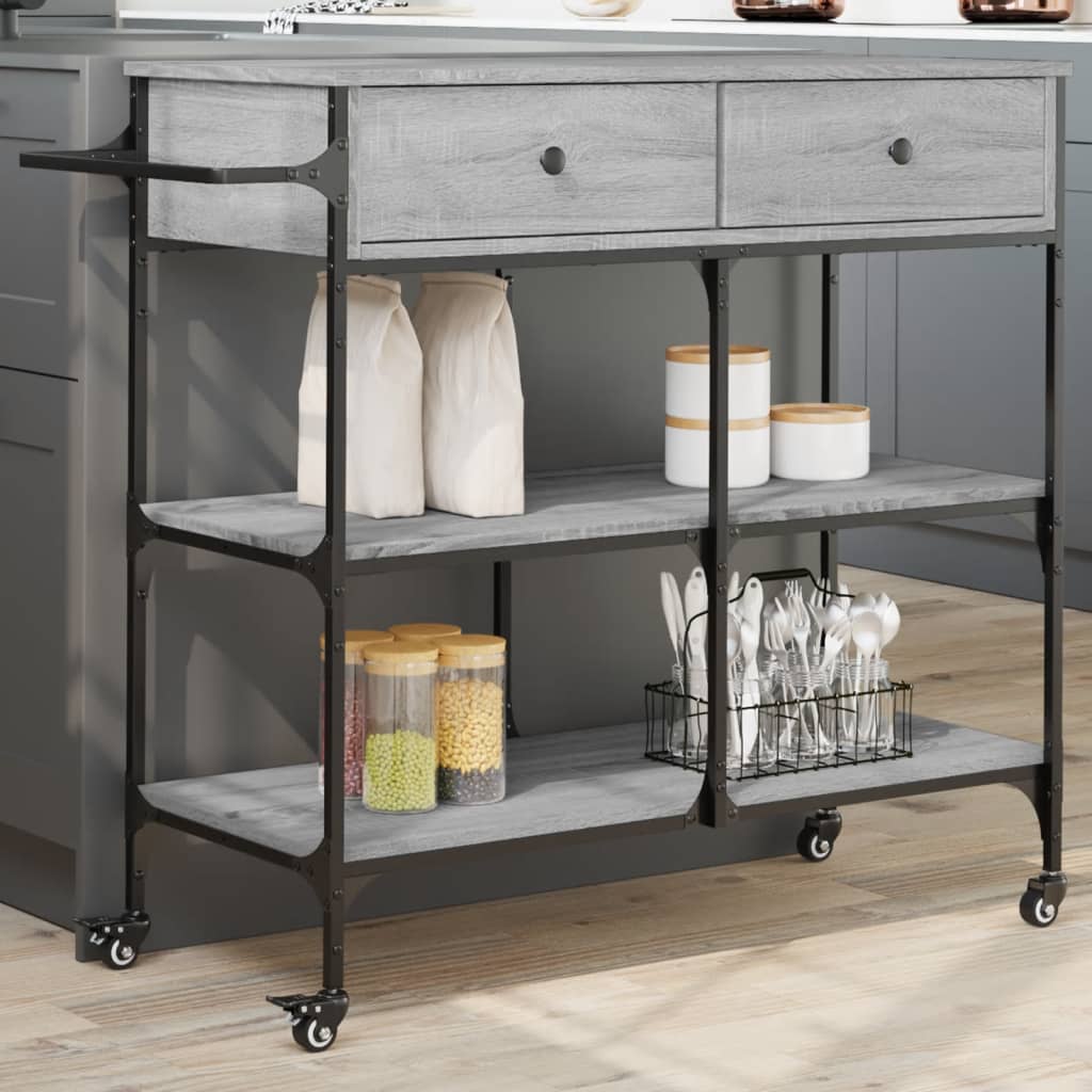 Kitchen Trolley Grey Sonoma 105x42x95 cm Engineered Wood