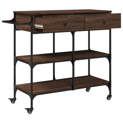 Kitchen Trolley Brown Oak 105x42x95 cm Engineered Wood
