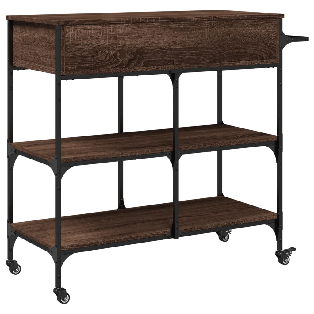 Kitchen Trolley Brown Oak 105x42x95 cm Engineered Wood