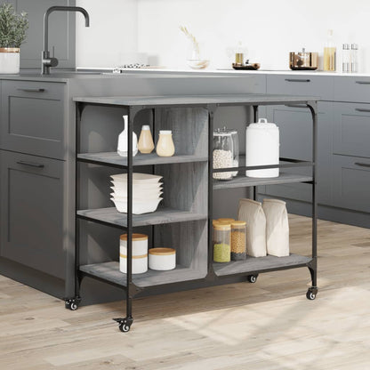 Kitchen Trolley Grey Sonoma 100x45x89,5 cm Engineered Wood