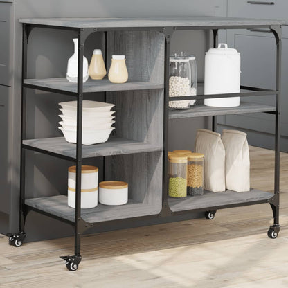 Kitchen Trolley Grey Sonoma 100x45x89,5 cm Engineered Wood