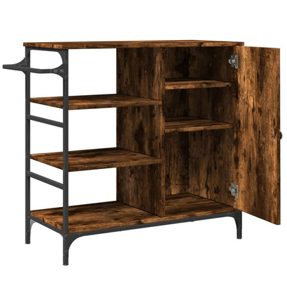 Kitchen Trolley Smoked Oak 87,5x38,5x84,5 cm Engineered Wood