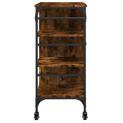Kitchen Trolley Smoked Oak 87,5x38,5x84,5 cm Engineered Wood