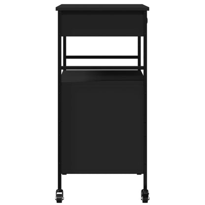 Kitchen Trolley Black 56x43x89,5 cm Engineered Wood