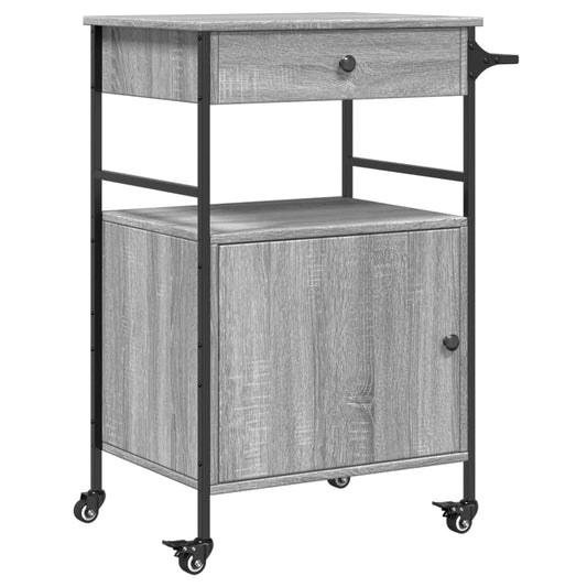 Kitchen Trolley Grey Sonoma 56x43x89,5 cm Engineered Wood