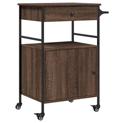 Kitchen Trolley Brown Oak 56x43x89,5 cm Engineered Wood