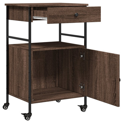 Kitchen Trolley Brown Oak 56x43x89,5 cm Engineered Wood