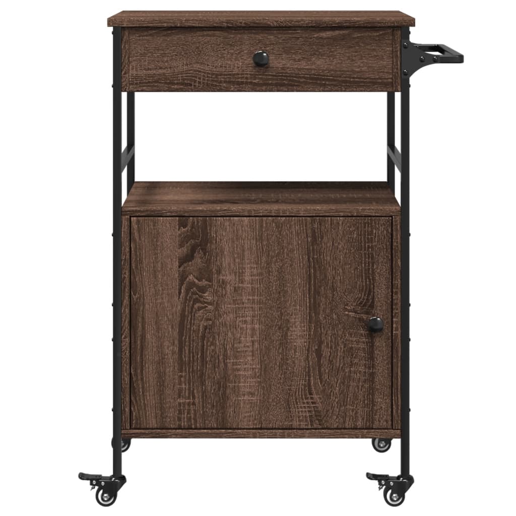 Kitchen Trolley Brown Oak 56x43x89,5 cm Engineered Wood