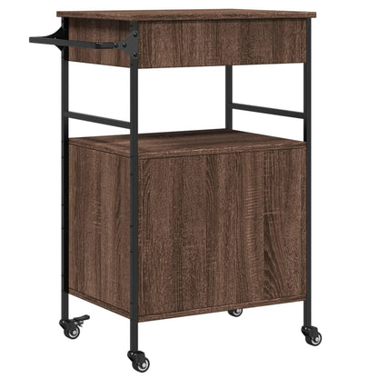 Kitchen Trolley Brown Oak 56x43x89,5 cm Engineered Wood