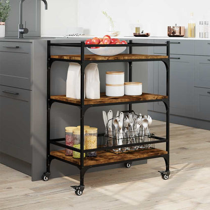 Kitchen Trolley Smoked Oak 65x40x86,5 cm Engineered Wood