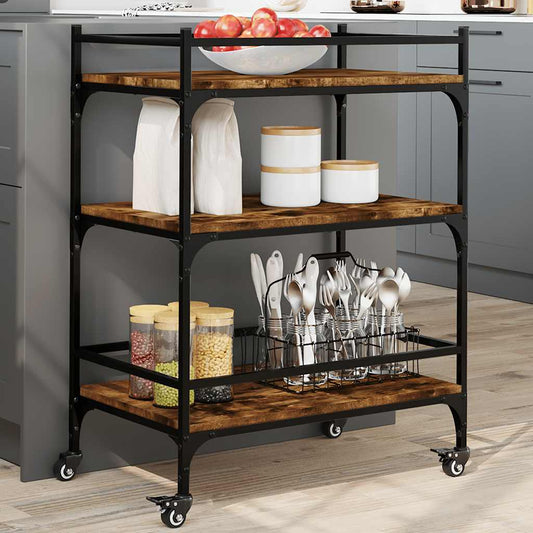 Kitchen Trolley Smoked Oak 65x40x86,5 cm Engineered Wood