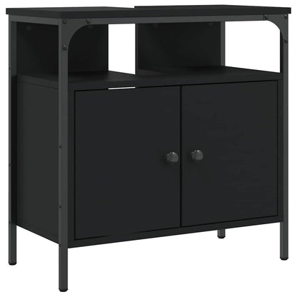 Bathroom Sink Cabinet | Black | Engineered wood | Medium