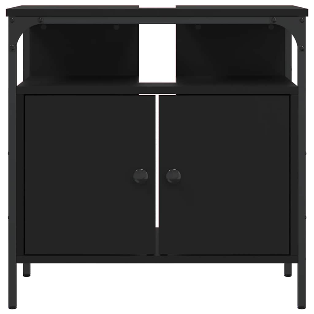 Bathroom Sink Cabinet | Black | Engineered wood | Medium