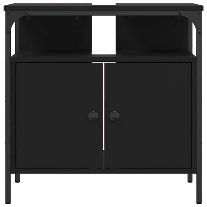 Bathroom Sink Cabinet | Black | Engineered wood | Medium