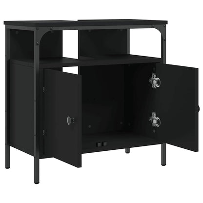Bathroom Sink Cabinet | Black | Engineered wood | Medium