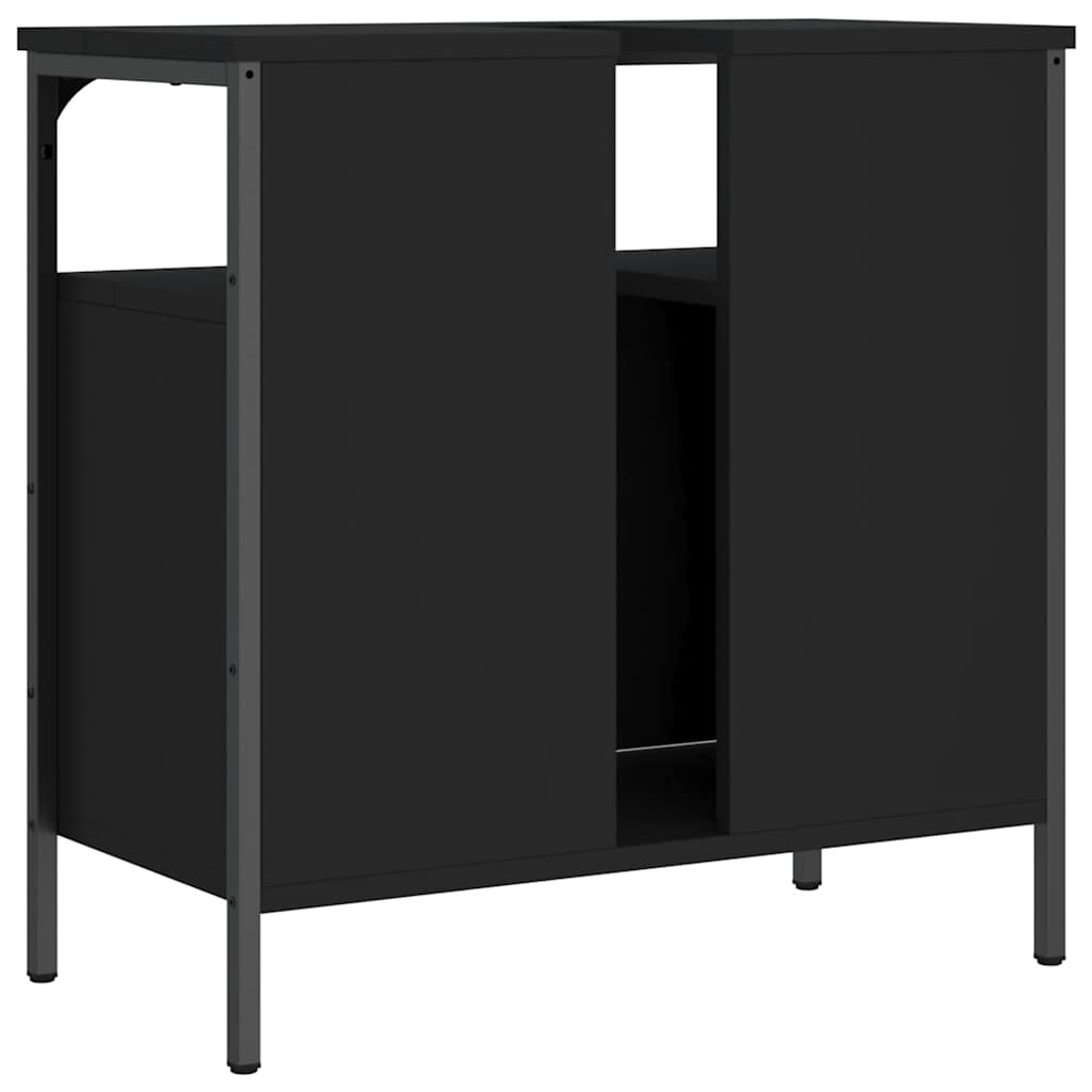 Bathroom Sink Cabinet | Black | Engineered wood | Medium