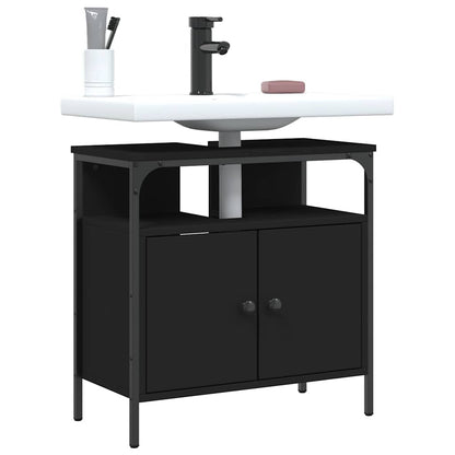 Bathroom Sink Cabinet | Black | Engineered wood | Medium