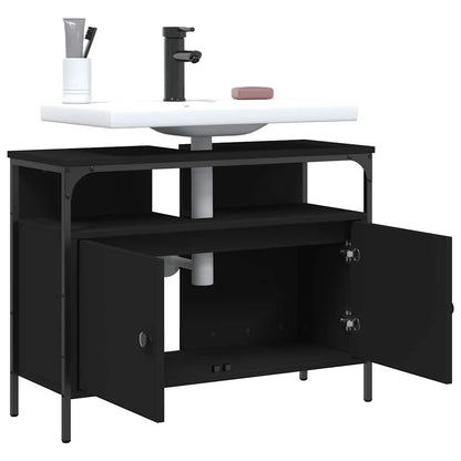 Bathroom Sink Cabinet | Black | Engineered wood, powder-coated steel