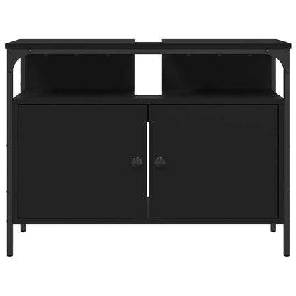 Bathroom Sink Cabinet | Black | Engineered wood, powder-coated steel