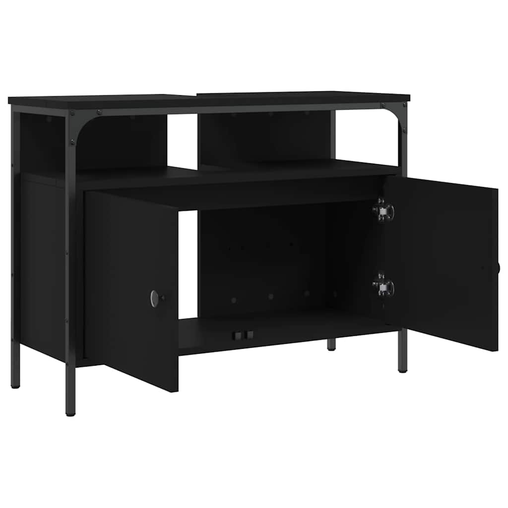 Bathroom Sink Cabinet | Black | Engineered wood, powder-coated steel