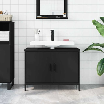 Bathroom Sink Cabinet Black 80x30x60 cm Engineered Wood