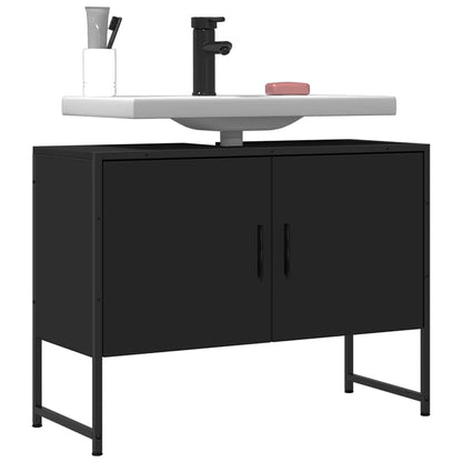 Bathroom Sink Cabinet | Black | Engineered wood | Medium