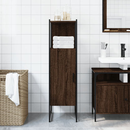 Bathroom Cabinet Brown Oak 33x33x120,5 cm Engineered Wood