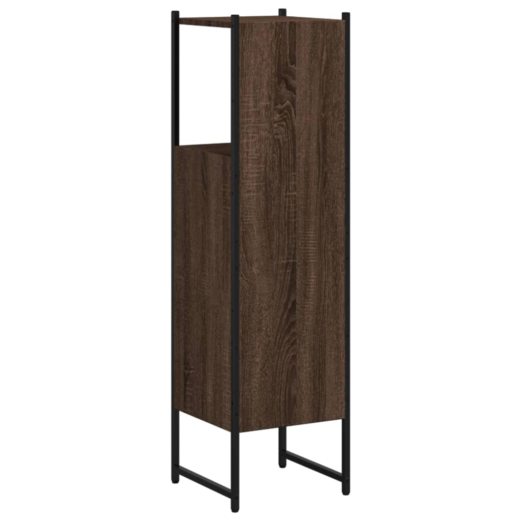 Bathroom Cabinet Brown Oak 33x33x120,5 cm Engineered Wood