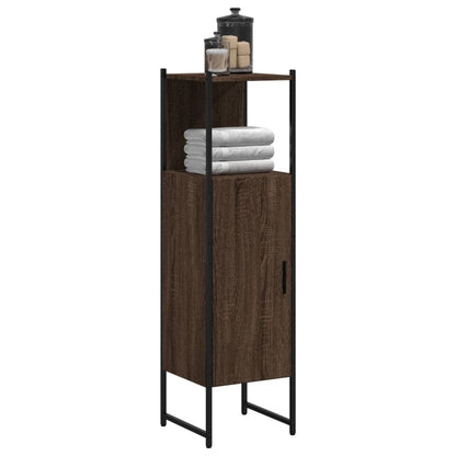 Bathroom Cabinet Brown Oak 33x33x120,5 cm Engineered Wood