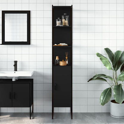 Bathroom Cabinet Black 33x33x185,5 cm Engineered Wood