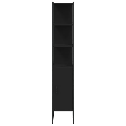 Tall Bathroom Cabinet | Black | Engineered wood | Rectangular