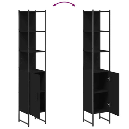 Bathroom Cabinet Black 33x33x185,5 cm Engineered Wood
