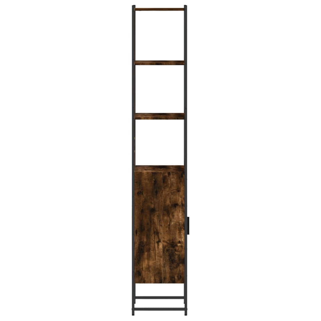 Bathroom Cabinet Smoked Oak 33x33x185,5 cm Engineered Wood