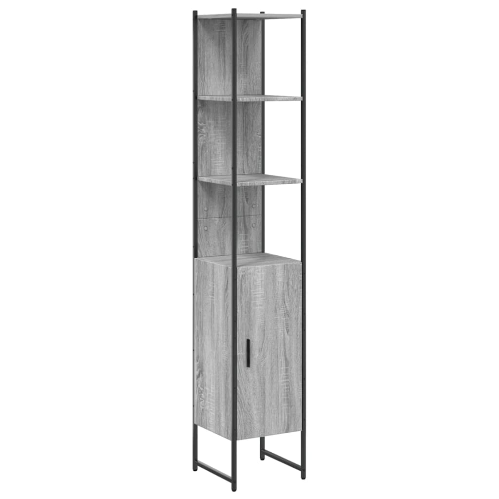Bathroom Cabinet Grey Sonoma 33x33x185,5 cm Engineered Wood