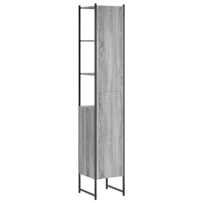 Bathroom Cabinet Grey Sonoma 33x33x185,5 cm Engineered Wood