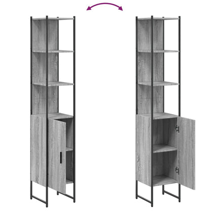 Bathroom Cabinet Grey Sonoma 33x33x185,5 cm Engineered Wood