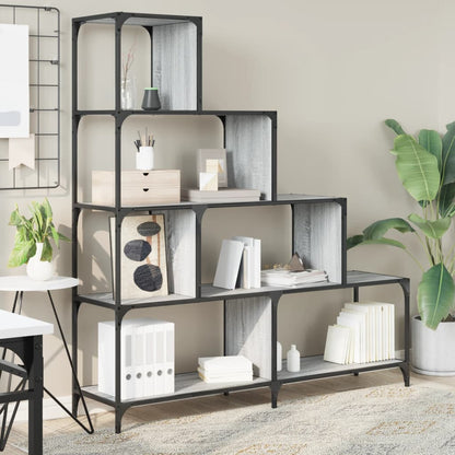 Bookcase 4-Stair Grey Sonoma 139x33,5x149 cm Engineered Wood