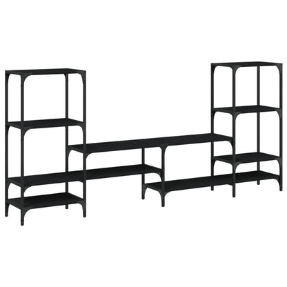 TV Cabinet Black 206,5x28,5x95 cm Engineered Wood