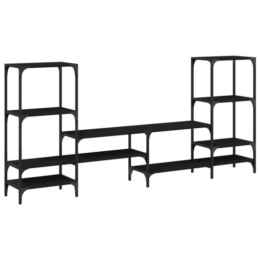 TV Cabinet Black 206,5x28,5x95 cm Engineered Wood